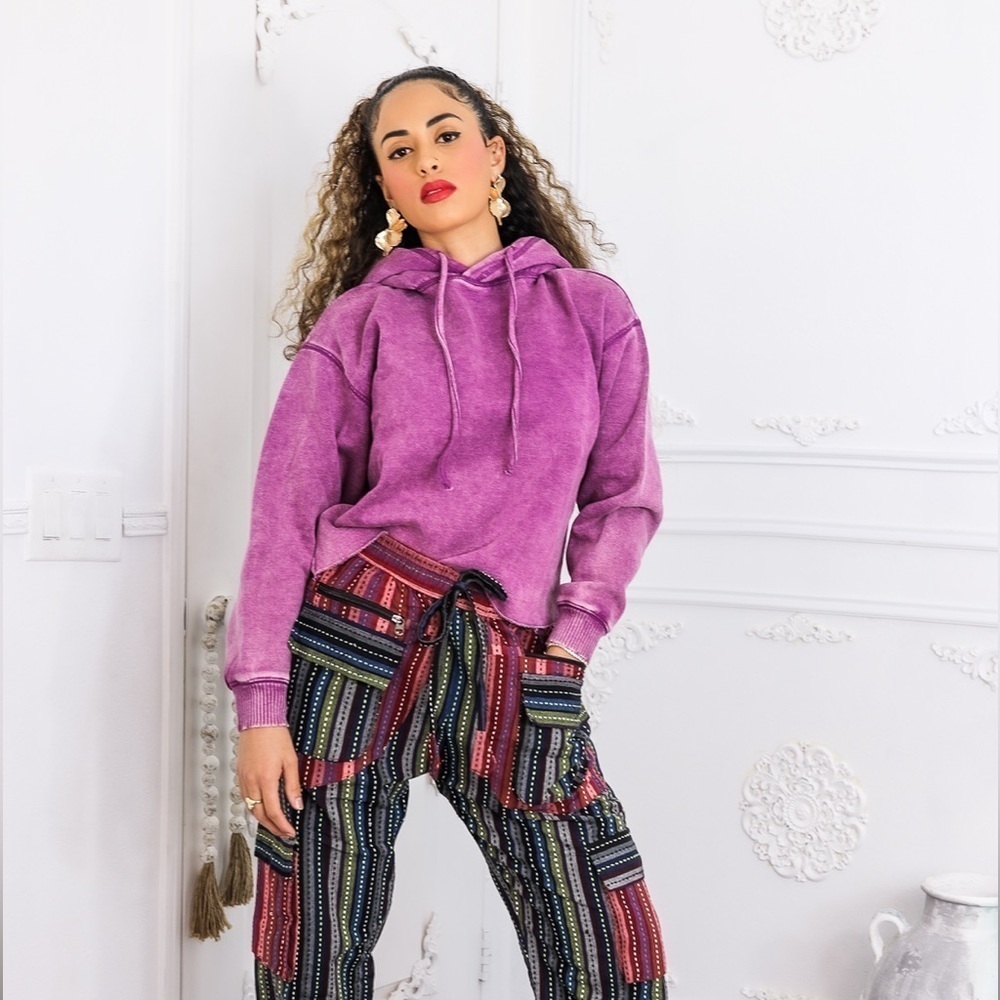 Purple Women's Hoodie Sweater - Picture 3 of 4